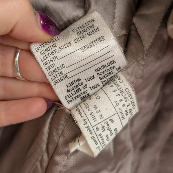 Vintage Leather Penny Lane Coat Grey Cream Fur Trim Trench Afghan Jacket Medium - Picture 11 of 12